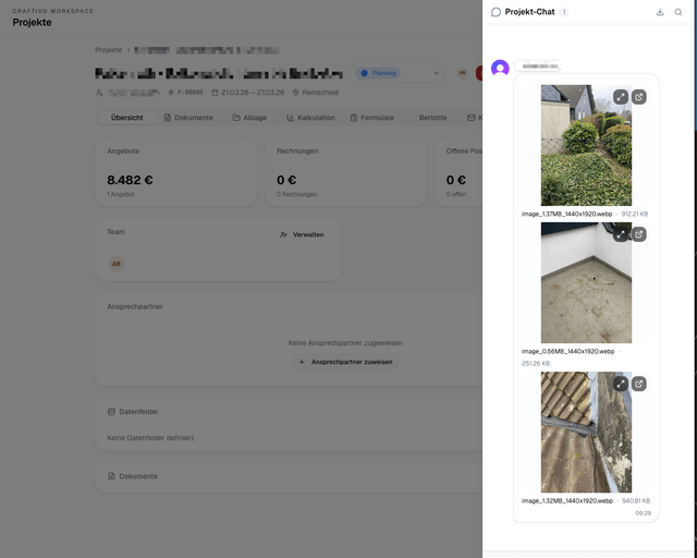 Teamkommunikation Screenshot